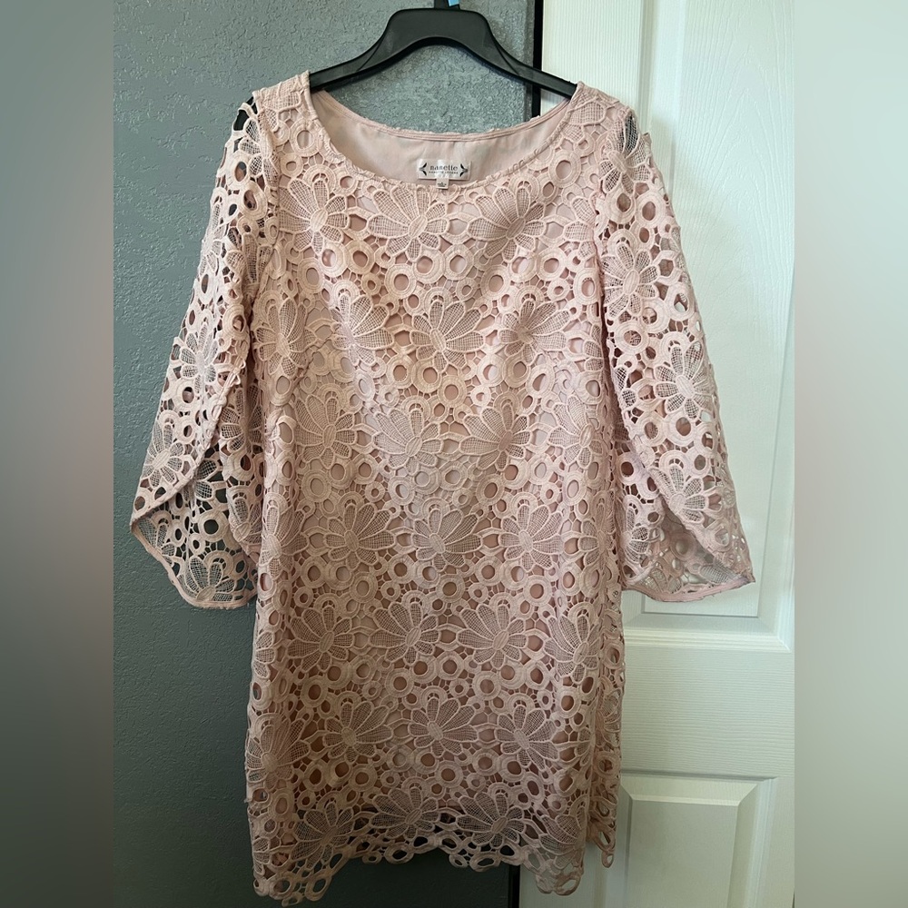 Nanette Lepore Light Pink Sheath Dress with Dolman Sleeves